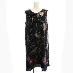 ワンピース ノースリーブ ポリエステル ベロア 36 S 黒 ブラック