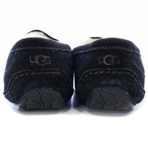 UGG australia ASCOT アスコット モカシン ローファー シューズ スクエアトゥ ボア スエード US5 22cm 黒 ブラック 1120886K
