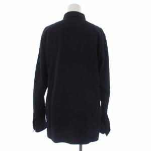 ISSEY MIYAKE ブラウス シャツ 長袖 切替 バイカラー 3 L 黒 白 ブラック ホワイト IM33FJ508