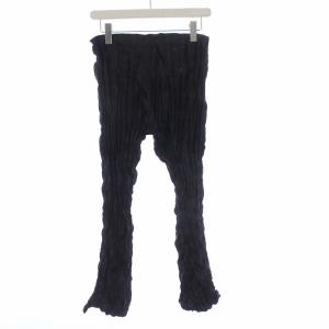 ISSEY MIYAKE FETE プリーツパンツ ボタンフライ 3 L 黒 ブラック IM74FF705