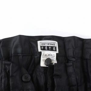 ISSEY MIYAKE FETE プリーツパンツ ボタンフライ 3 L 黒 ブラック IM74FF705