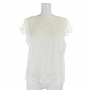 カットソー レース 切替 フレンチスリーブ 大きいサイズ 13 XL 白 ホワイト