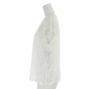 Leilian カットソー レース 切替 フレンチスリーブ 大きいサイズ 13 XL 白 ホワイト