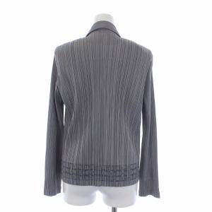 PLEATS PLEASE ISSEY MIYAKE イッセイミヤケ プリーツ テーラードジャケット プリント 3 グレー