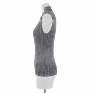 PLEATS PLEASE ISSEY MIYAKE イッセイミヤケ プリーツ カットソー ノースリーブ ハイネック プリント 3 L グレー