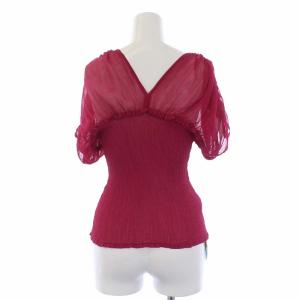 me ISSEY MIYAKE プリーツ ブラウス カットソー 半袖 プルオーバー シアー ピンク タグ付き