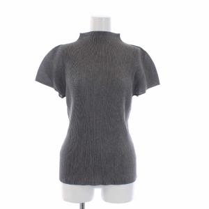 プリーツカットソー ハイネック 3 グレー