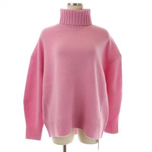アクアタートルネックニットプルオーバー 長袖 ウール カシミヤ混 F ピンク 1613-105-3454-3100