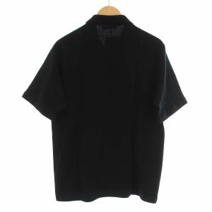MONKEY TIME COTTON KNIT SSL SHIRT ニット ポロシャツ 半袖 ストライプ S 黒 ブラック タグ付き