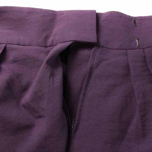 CLANE 21AW OVERLAP TUCK PANTS テーパードパンツ ロング ハイウエスト 0 XS 紫 パープル