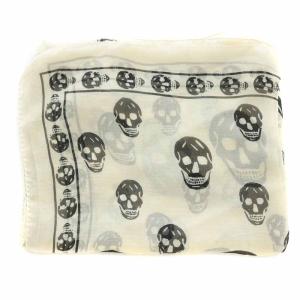 Alexander McQueen ストール シルク ドクロ スカル アイボリー