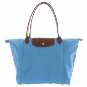 ルプリアージュ LE PLIAGE トートバッグ ハンドバッグ ナイロン レザー 折りたたみ 水色 ライトブルー 茶 ブラウン