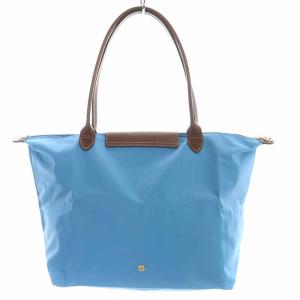 Longchamp ルプリアージュ LE PLIAGE トートバッグ ハンドバッグ ナイロン レザー 折りたたみ 水色 ライトブルー 茶 ブラウン