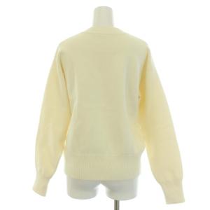 Spick&Span 22AW コットンスムースニットプルオーバー セーター クルーネック 長袖 ハイゲージ 白 ホワイト