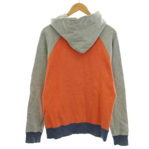 HYSTERIC GLAMOUR パーカー 長袖 裏起毛 ロゴプリント タイヤ FREE グレー オレンジ 2CF-5365