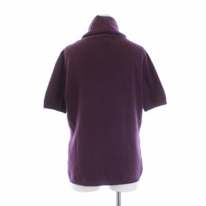 Max Mara ニット セーター 半袖 タートルネック ウール カシミヤ混 L 紫 パープル