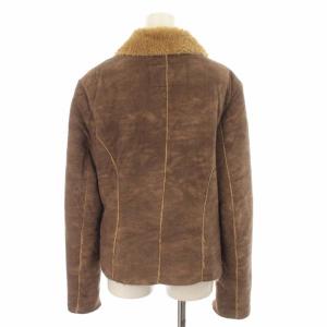 ARMANI JEANS ジャケット ライダース フェイクムートン ダブル 40 S キャメル