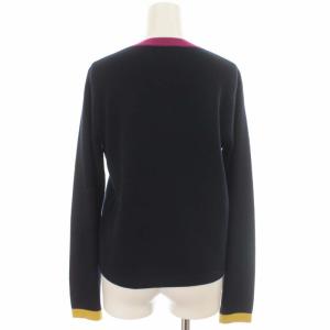 Chesty 20AW カーディガン ニット フラワーモチーフ ウール混 長袖 F 紺 ネイビー マルチカラー 20J108