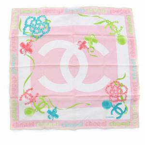 スカーフ シルク ココマーク カメリア ピンク