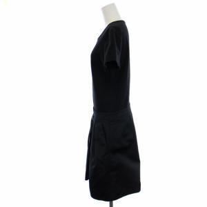 JIL SANDER NAVY ワンピース ひざ丈 半袖 切替 36 S 黒 ブラック
