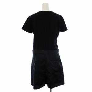 JIL SANDER NAVY ワンピース ひざ丈 半袖 切替 36 S 黒 ブラック