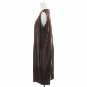 ENFOLD ロングワンピース ノースリーブ ウール 38 M 茶 ブラウン