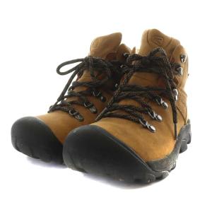 KEEN SKU トレッキングシューズ ショートブーツ レースアップ 24.0cm 茶 ブラウン 黒 ブラック 5227-SYRP