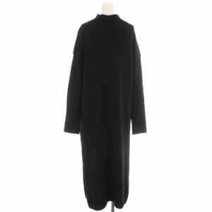 DRESSTERIOR ニットワンピース ハイネック ウール ロング 長袖 38 M 黒 ブラック