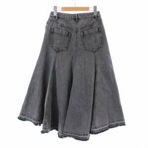 Diagram GRACE CONTINENTAL 22AW フレアスカート ロング マキシ デニム ウォッシュ加工 ジップフライ 36 S グレー