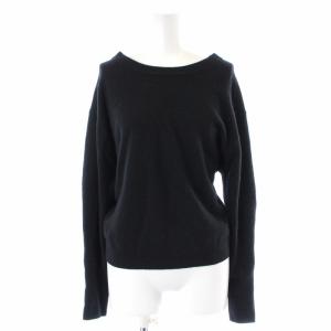 21AW ニット セーター 長袖 パール ウール カシミヤ混 36 S 黒 ブラック