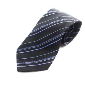 ココマーク ワイドタイ ネクタイ レジメンタルストライプ シルク 絹 黒 ブラック 紺 ネイビー