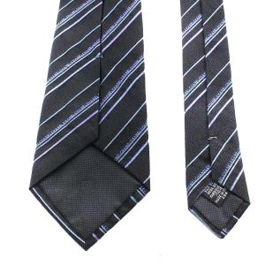 CHANEL ココマーク ワイドタイ ネクタイ レジメンタルストライプ シルク 絹 黒 ブラック 紺 ネイビー