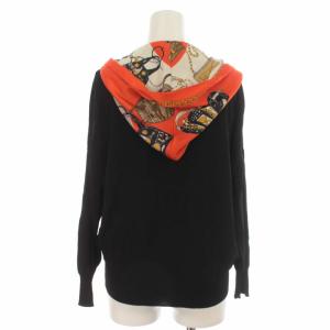 Diagram 20AW 2WAY スカーフルーズニット カーディガン 金ボタン 長袖 36 S 黒 ブラック マルチカラー