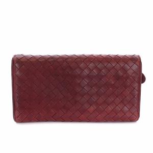 BOTTEGA VENETA イントレチャート 長財布 二つ折り 小銭入れ レザー 赤 レッド