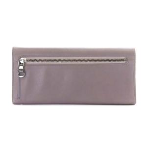 LOEWE 長財布 小銭入れ 二つ折り ラウンドファスナー リボン シープスキン 紫 パープル