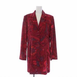 LEONARD FASHION スーツ セットアップ ペイズリー柄 テーラードジャケット ワンピース L レッド