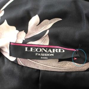 LEONARD FASHION 中綿コート 花柄 シルク 11号 黒