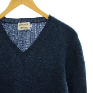 INVERALLAN ニット セーター ウール Vネック 長袖 36 S 青 ブルー