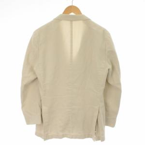 Papas テーラードジャケット メタルボタン 麻混 リネン混 S ベージュ