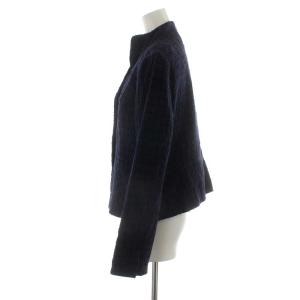 Leilian スーツ セットアップ 上下 ジャケット タイトスカート ひざ丈 チェック柄 麻混 リネン混 13 L 紺 ネイビー