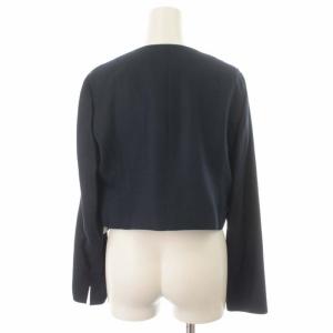 Leilian ノーカラージャケット ボレロ 11 L 紺 ネイビー