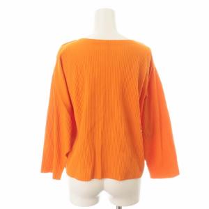 me ISSEY MIYAKE カーディガン ニット プリーツ加工 オーバーサイズ 七分袖 オレンジ
