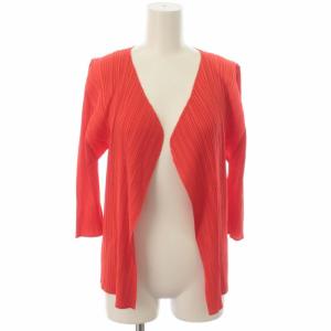 カーディガン ボレロ プリーツ 七分袖 3 レッド