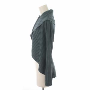 PLEATS PLEASE ISSEY MIYAKE カーディガン ボレロ プリーツ 変形 長袖 3 ダークブルー