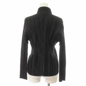 PLEATS PLEASE ISSEY MIYAKE イッセイミヤケ カーディガン ジャケット プリーツ加工 スタンドカラー 4 XL 黒 ブラック