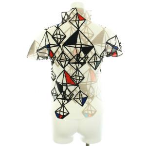 me ISSEY MIYAKE MI13FK135 カットソー ワッフルプリーツ 総柄 白 黒
