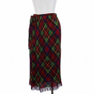 PLEATS PLEASE ISSEY MIYAKE イッセイミヤケ プリーツラップスカート チェック 3 レッド