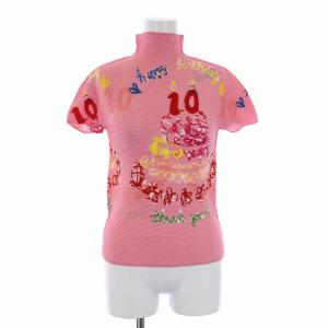 10th ANNIVERSARY Strech T-shirt プリーツ カットソー ケーキ ロゴ