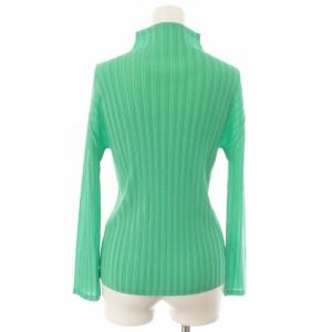 PLEATS PLEASE ISSEY MIYAKE カットソー プリーツ加工 ハイネック 3 緑