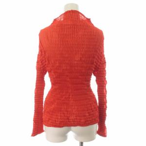 ISSEY MIYAKE プリーツカットソー ハイネック M レッド
